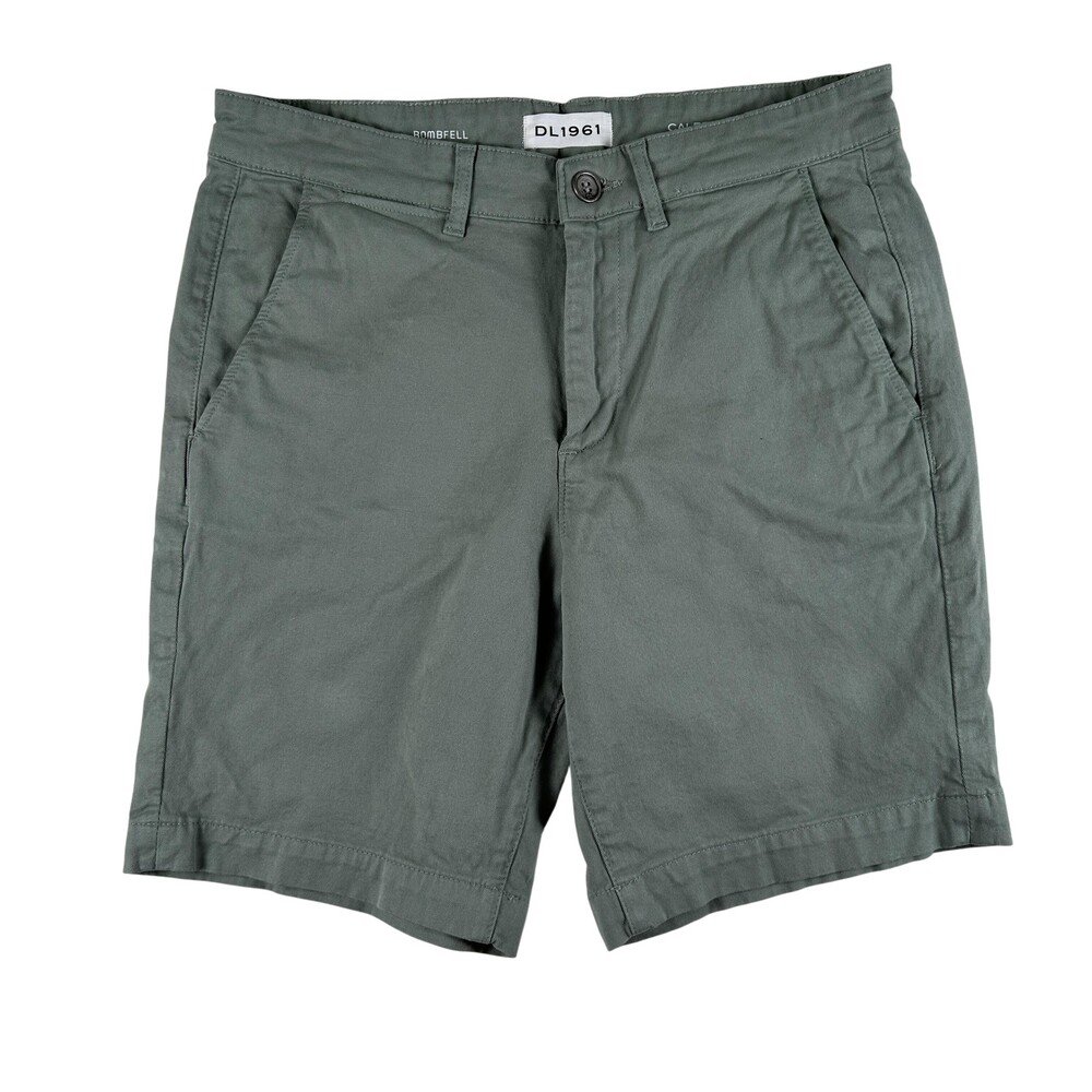 DL1961 Caleb Chino Shorts Mens 34 Green Cotton Stretch Casual Flat Front